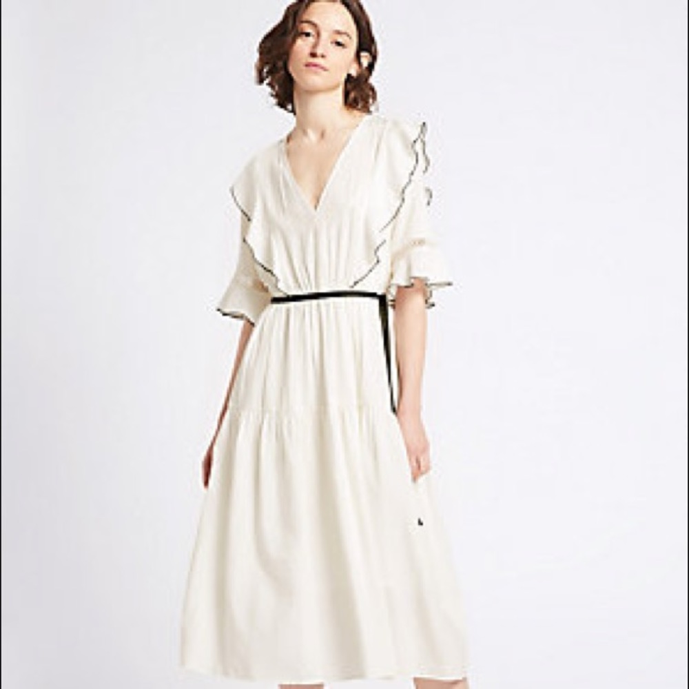 Marks and Spencer seersucker midi tea dress